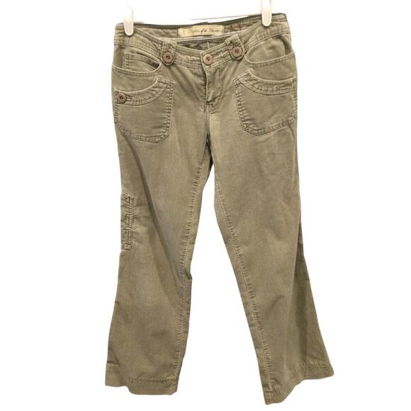 Anthropologie Daughters of the Liberation Corduroy Cargo Wide Leg Pants 2 Beige - Picture 1 of 11